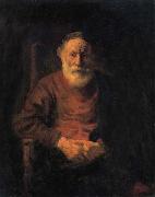 REMBRANDT Harmenszoon van Rijn Portrait of Old Man in Red painting